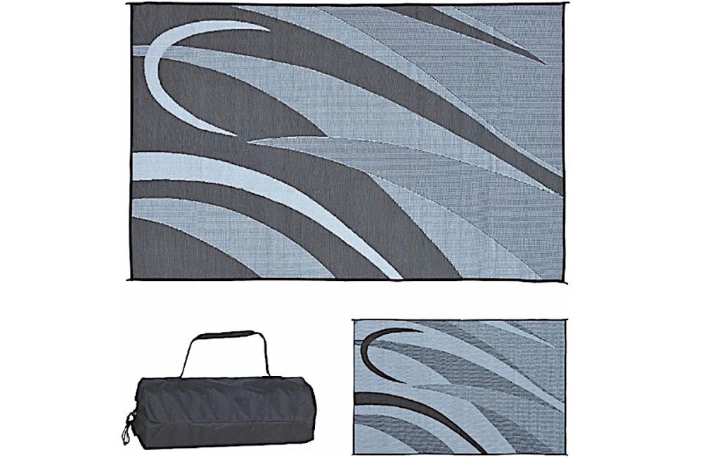 GRAPHIC PATIO MATS, Size/Color: (8&#39; x 12&#39;) Blk/Slve GA1