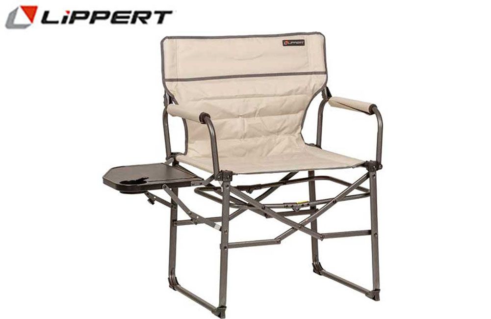 CHAIR - SCOUT XL DRIECTOR w/SIDE TABLE  (LIPPERT), Color: Sand (2022120578)