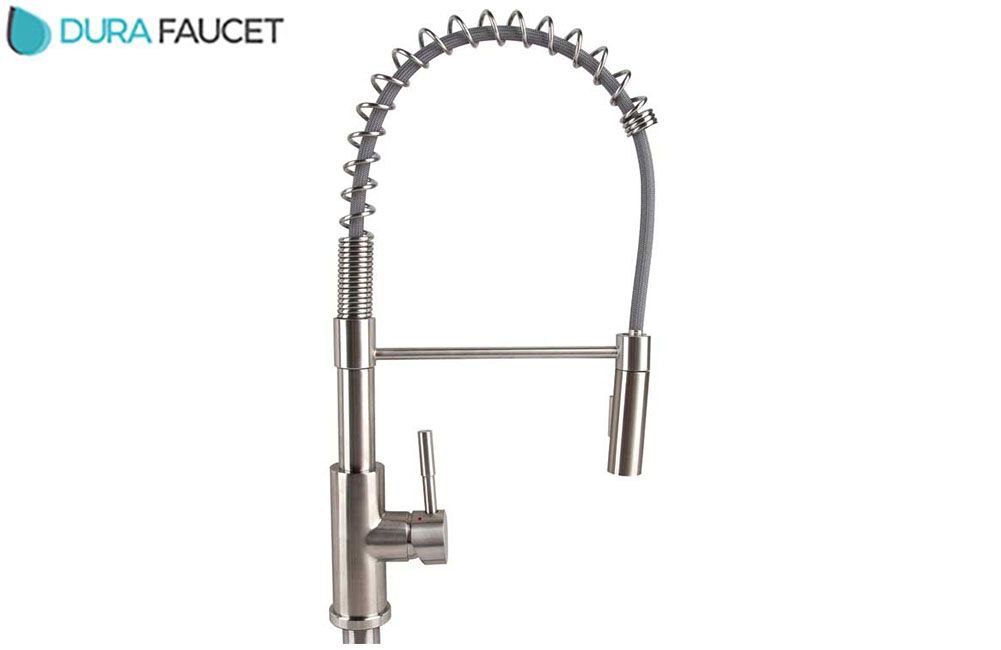 COIL SPRING PULL-DOWN KITCHEN FAUCET, Color/Finish: Brushed Satin Nickel (DF-MK504SLK-SN)