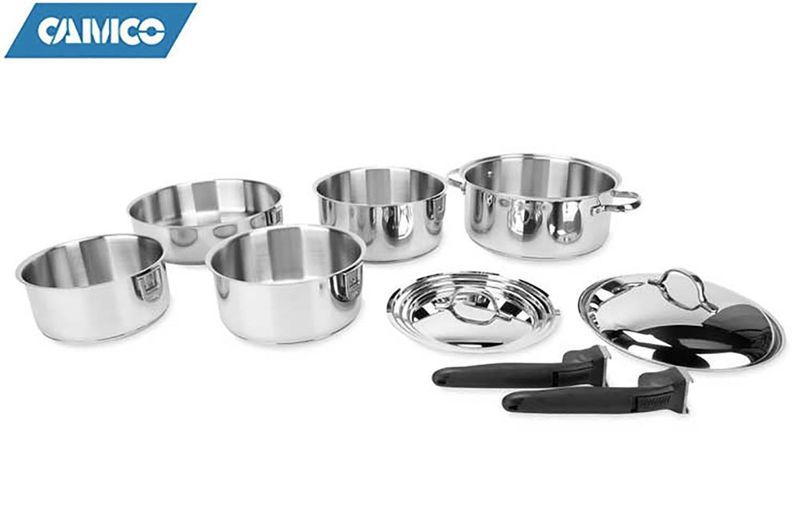 COOKWARE - STAINLESS STEEL (10 PC NESTING SET)