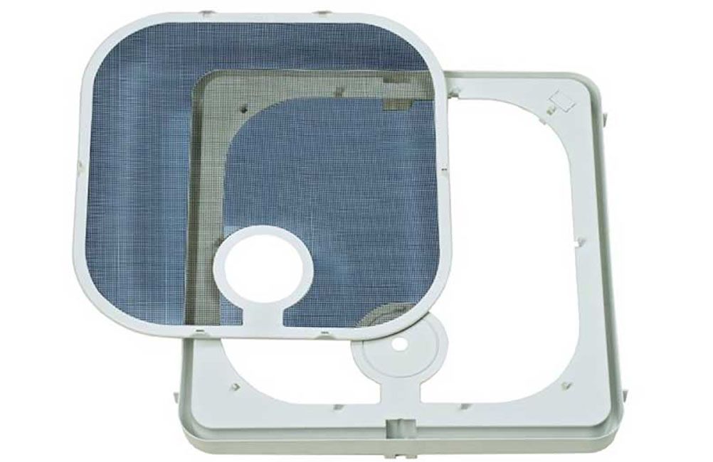 STANDARD NON-POWERED RADIUS CORNER FRAME w/SCREEN, Color: Birch White (BVC0573-31) For: V2092, V2094, V2110, V2310, V2392. Also used on V2094 if screen is 2 pieces. 520367