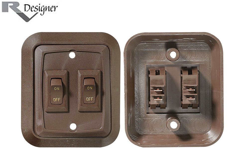 DOUBLE WALL PLATE SWITCHES, Color: Brown (S655)
