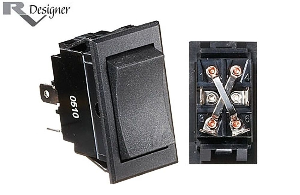 20-AMP ROCKER SWITCH, Terminals: 4x Terminals (S221)