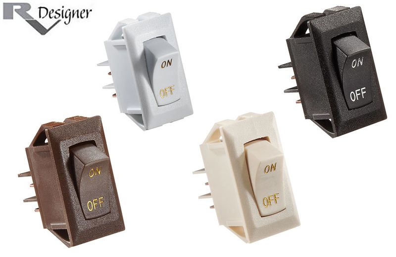 ROCKER SWITCH w/GOLD/SILVER TEXT