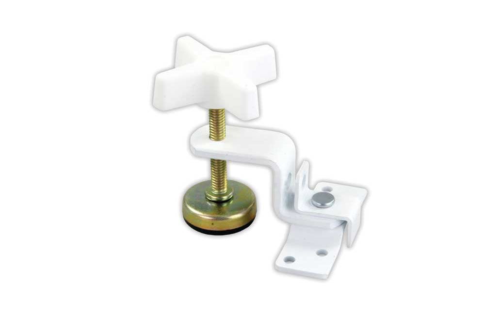 FOLD-OUT BUNK CLAMP, Color/Finish: White 3.5&quot; mounting hole to end (20775)