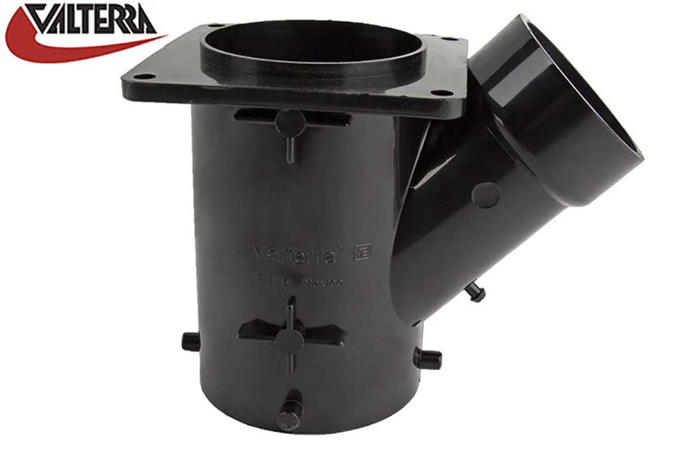 ROTATING FLANGE WYE (ABS), Configuration: 3&quot; Wye Reducing, 3&quot; Bayonet x 3&quot; Stationery Flange x 2&quot; Hub (T1015)