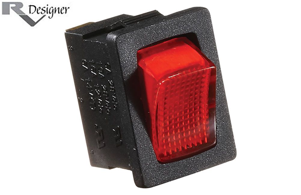 BLACK W/RED ROCKER SWITCH