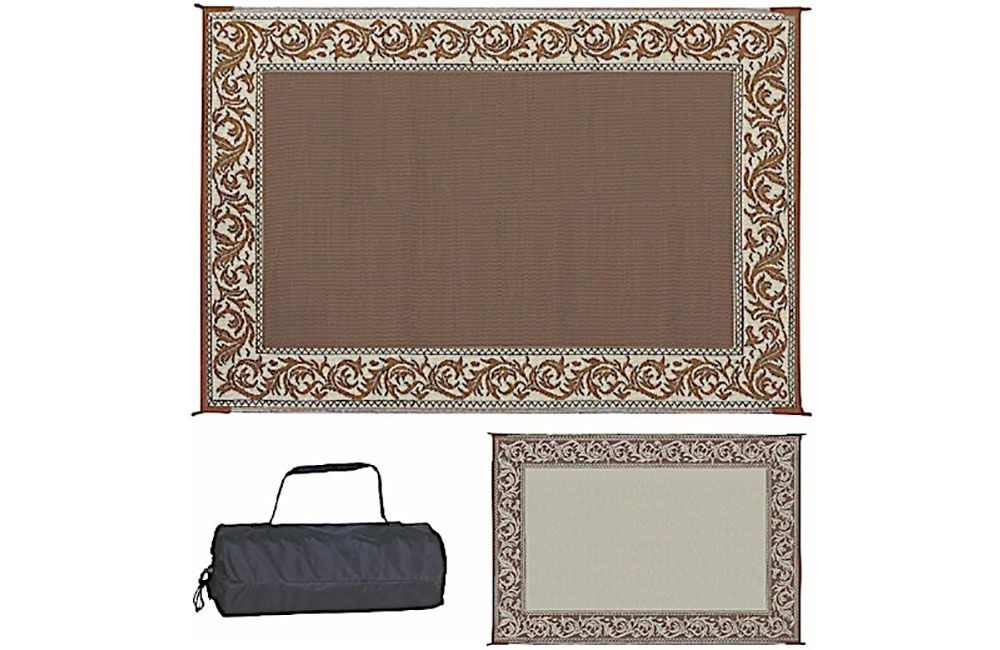 RV OUTDOOR MAT, Style/Pattern: CLASSICAL MAT 6&#39; X 9&#39; BROWN/BEIGE (RD7)