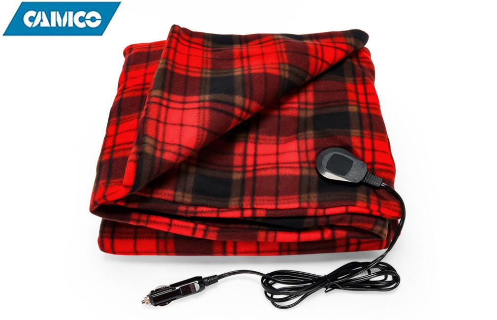 HEATED BLANKET, 12VOLT, 59IN X 43IN, RED/BLACK PLAID