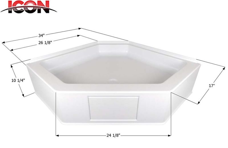 SHOWER PAN, NSB3434-PW