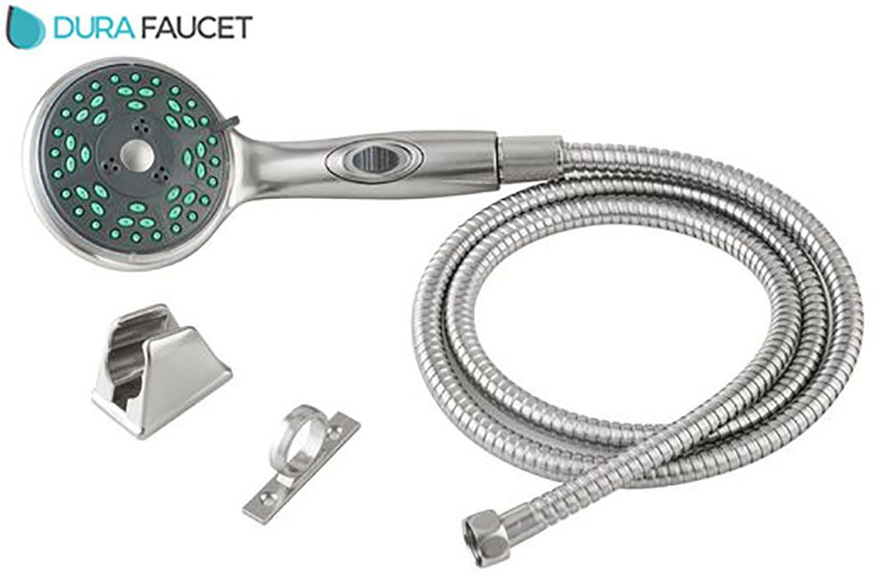 PREMIUM RV HAND HELD SHOWER WAND &amp; HOSE KIT, Color: Satin Nickel (DF-SA432K-SN)