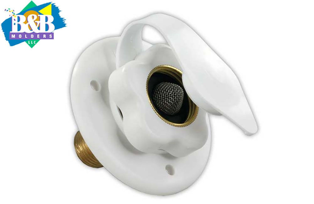 CITY WATER FLANGE w/CHECK VALVE, Color Brass/Plastic: w/Brass check valve - Polar White (94214)