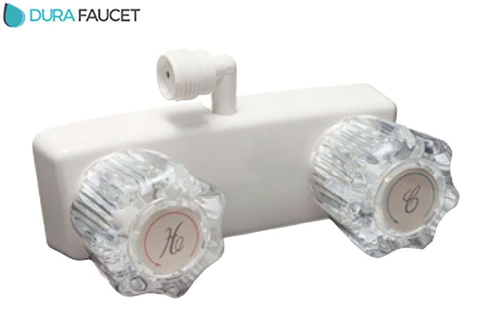 EXTERIOR SHOWER FAUCET, Color/Knobs: White w/Crystal knobs (DF-SA100A1-WT)