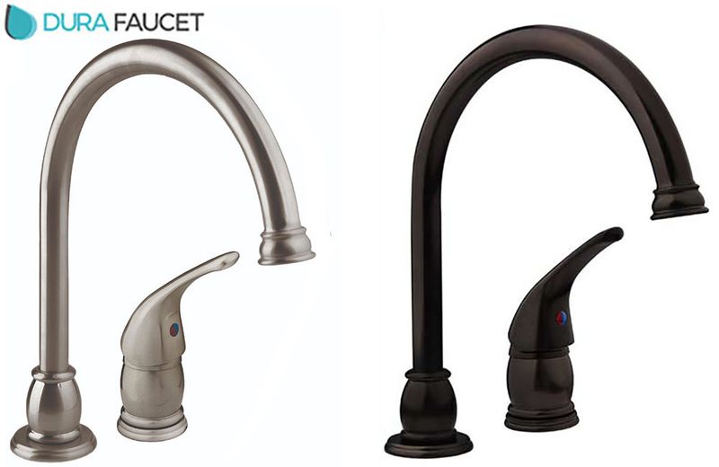 GOOSE NECK PEDESTAL KITCHEN FAUCET (w/SPRAY)