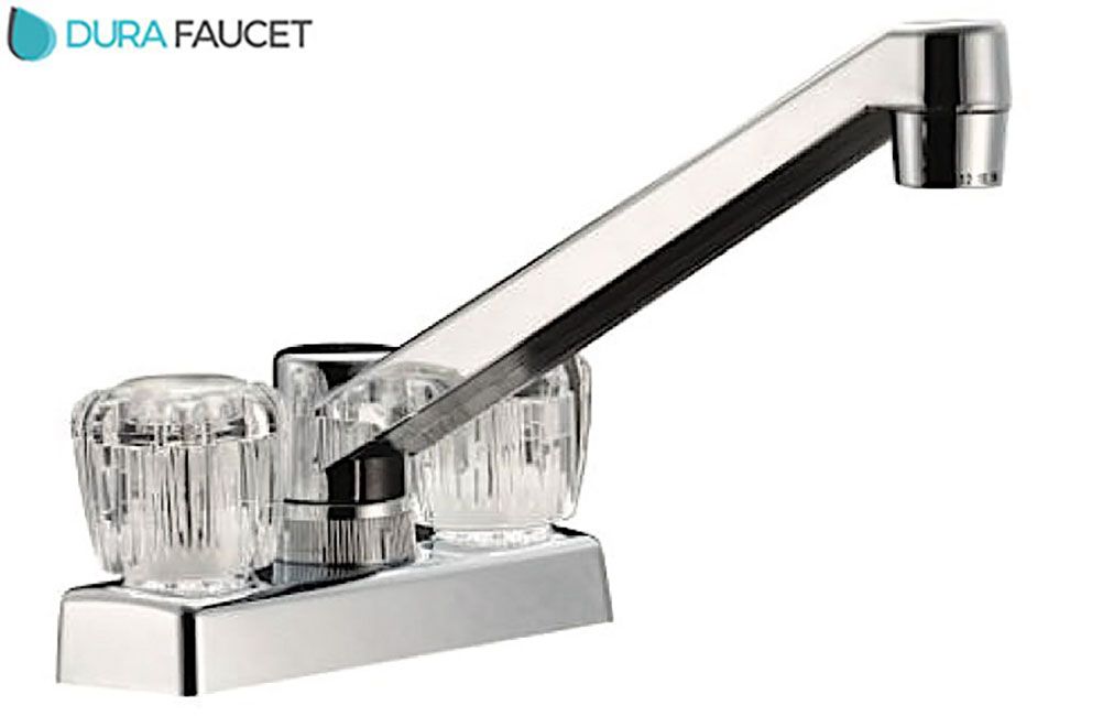 4" NON-METALLIC KITCHEN/BAR/GALLEY FAUCET, Color/Finish: Chrome w/Crystal knobs (DF-PK640A-CP)