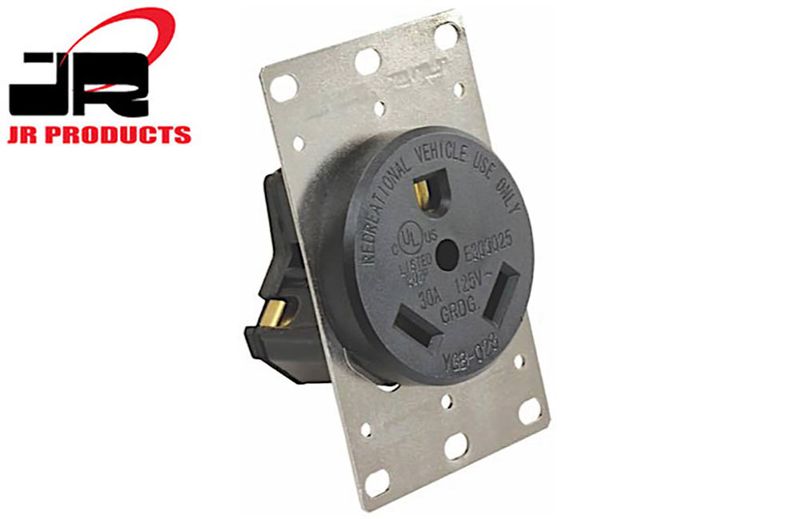 30 AMP RECEPTACLE w/MOUNTING PLATE
