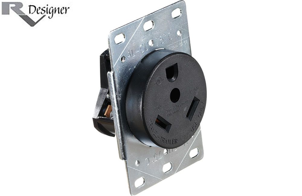 30 AMP FLUSH RECEPTACLE IN PLATE