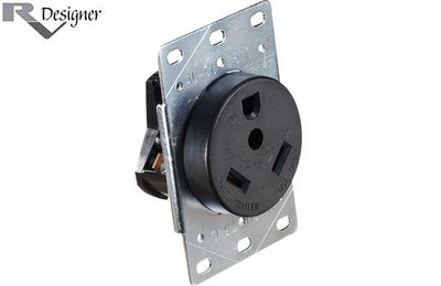 30 AMP FLUSH RECEPTACLE IN PLATE