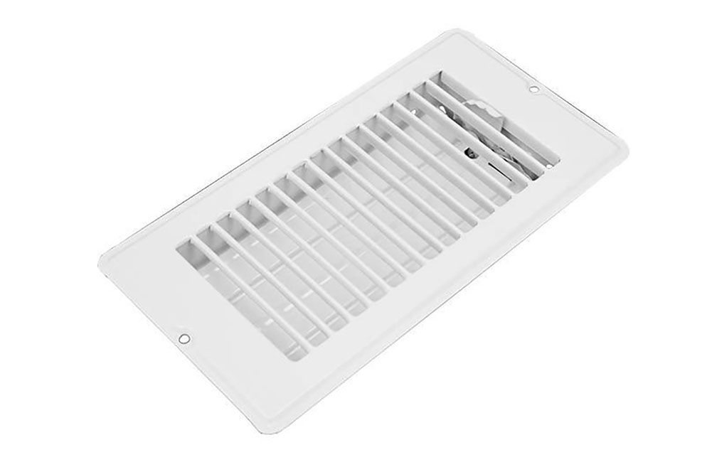 FLOOR REGISTERS - METAL, Color: White (4" x 8") 18-1025