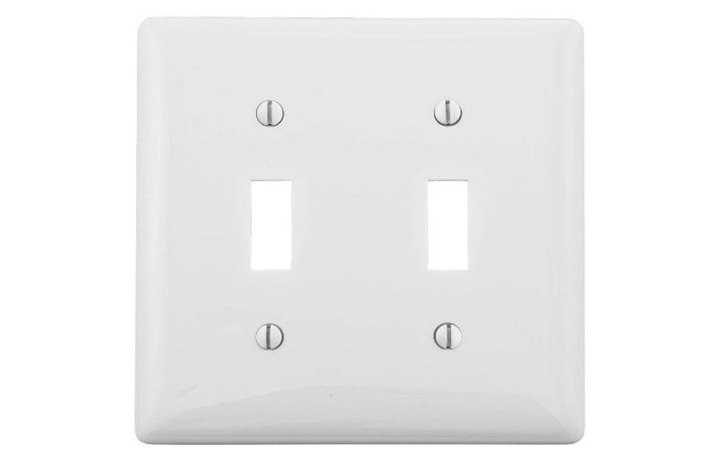 STANDARD DOUBLE SWITCH PLATE, Color: White 222299