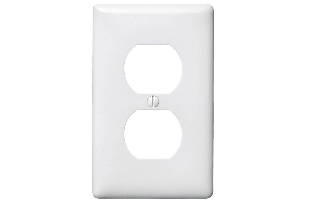 STANDARD DUPLEX RECEPTACLE PLATE, Color: White 222603
