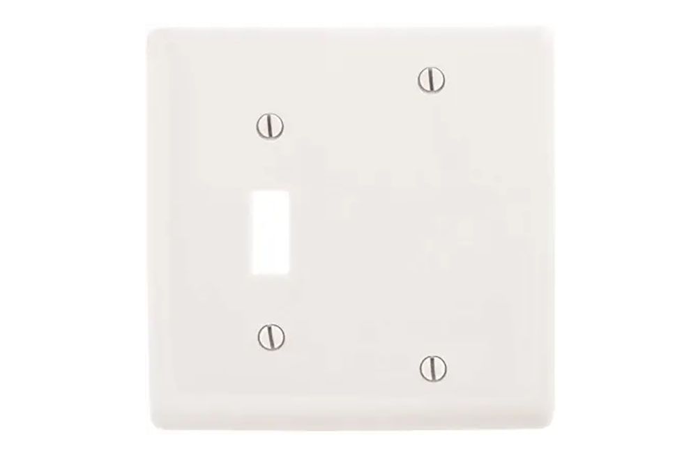 PLATE - DOUBLE SWITCH/BLANK, Color: White 313957793
