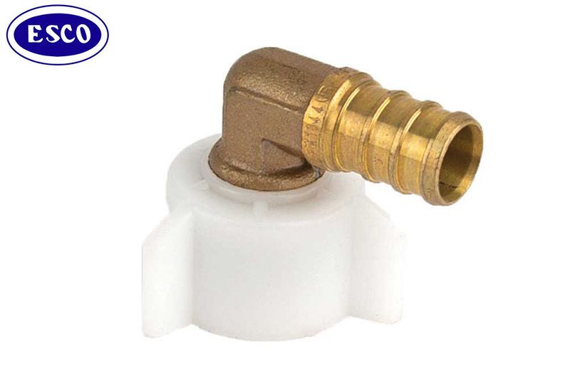 ELBOW - BRASS SWIVEL w/PLASTIC NUT (PEX)