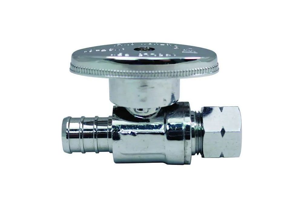 PEX-B BARB x 3/8" COMP 1/4 TURN STRAIGHT STOP VALVE