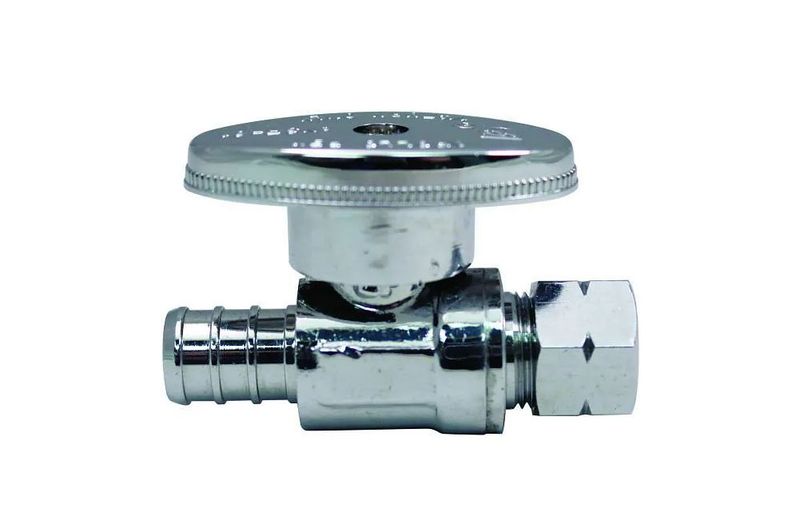PEX-B BARB x 3/8" COMP 1/4 TURN STRAIGHT STOP VALVE