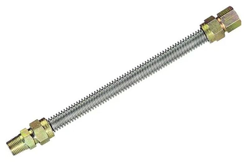 STAINLESS STEEL GAS CONNECTOR (1/2" MIP x 1/2" FIP)