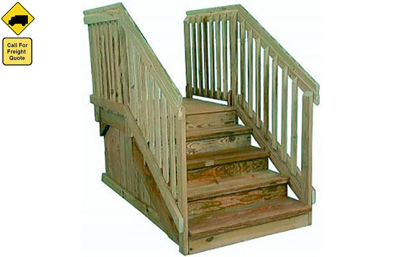 STEPS - WOOD w/RAILS (40" x 40" Platform)