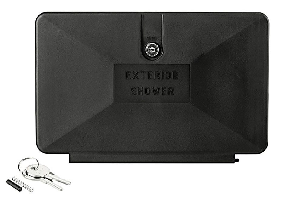 EXTERIOR SHOWER BOX REPLACEMENT DOOR, Color: Black DF-SA170D-BK