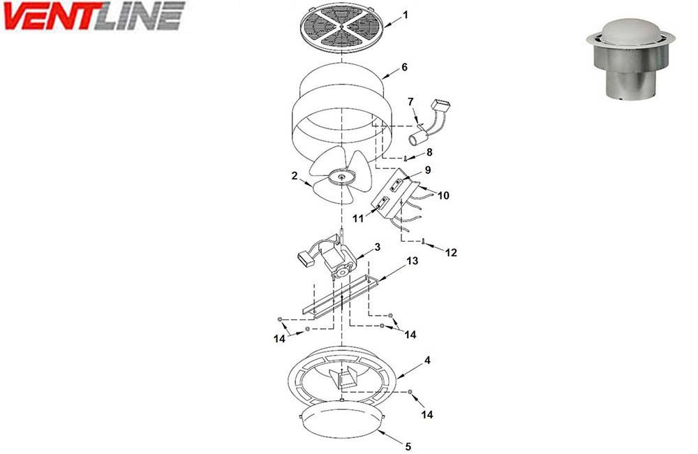 LIGHTED VENT FAN (V2244)
