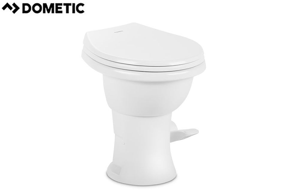 410 COMPLETE RV TOILET w/CERAMIC BOWL STANDARD HEIGHT, Color: White (9610008259)