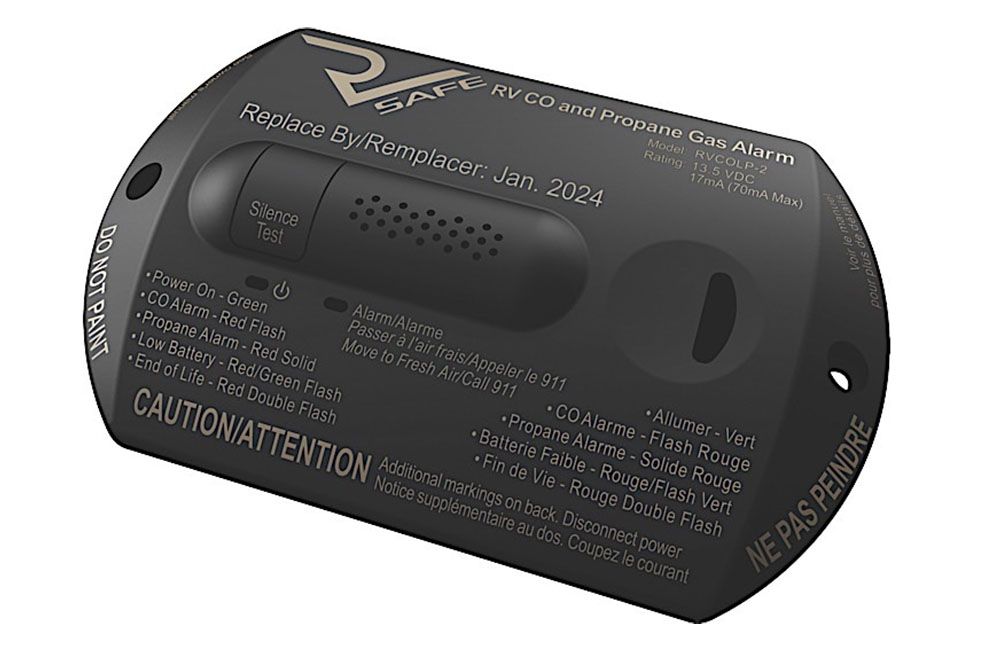 UNIVERSAL REPLACEMENT CO/PROPANE GAS RV ALARM (RV Safe Alarm), Product/Color: CO/LP Combo, Black (RVCOLP-2B)