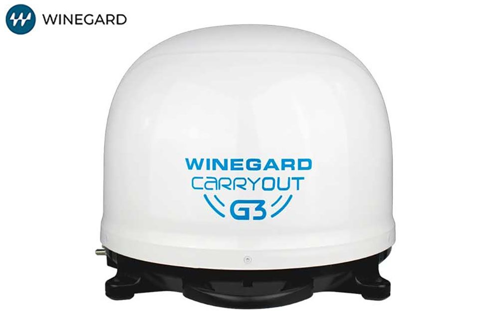 CARRYOUT G3 PORTABLE AUTOMATIC SATELLITE ANTENNA, Color: White (GM-9000)