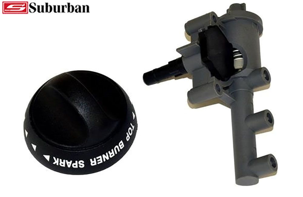 SUBURBAN STOVE CONTROL KNOB 521139 (PIEZO IGNITER/KNOB)