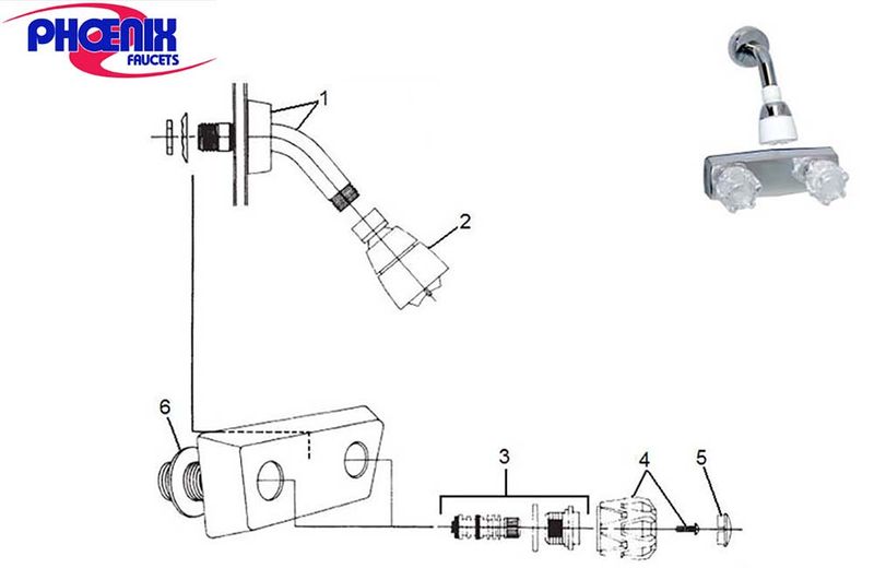 SHOWER VALVE - 4" CONCEALED RISER