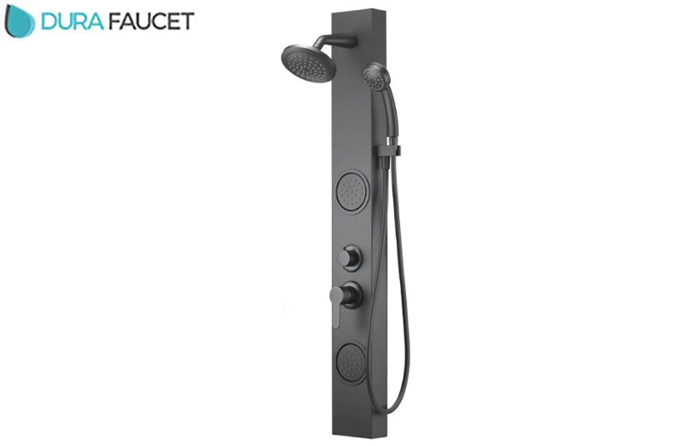 SHOWER PANEL COLUMN SYSTEM MATTE BLACK