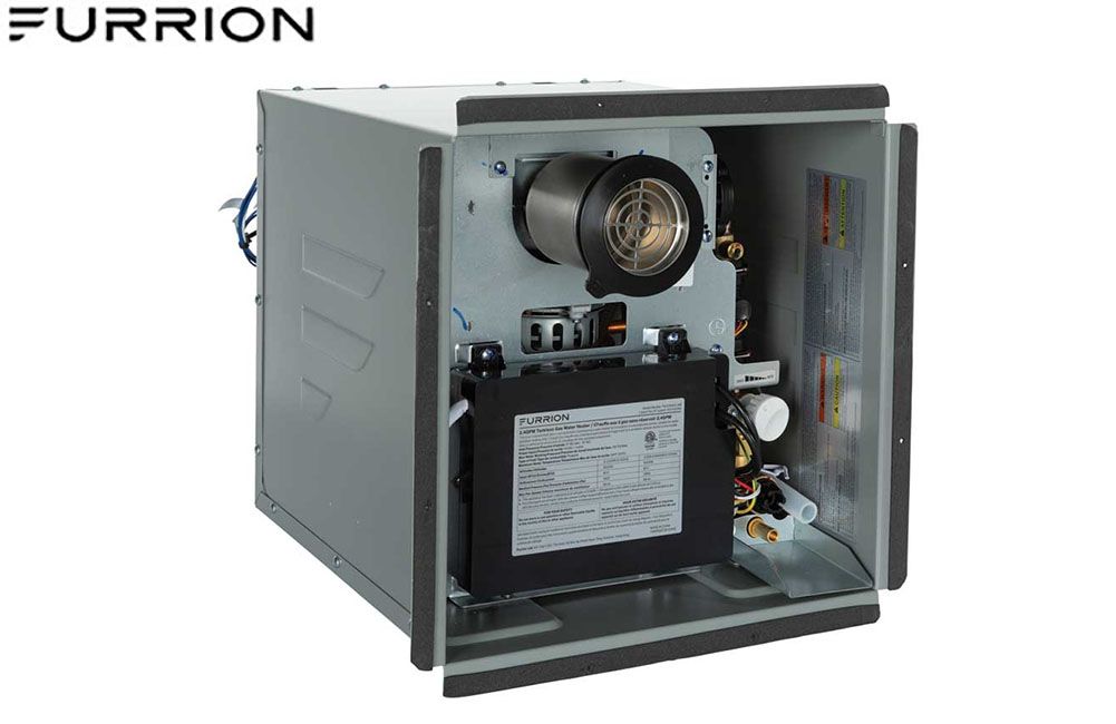 FURRION ON-DEMAND TANKLESS GAS WATER HEATER, 2.4GPM, WHITE