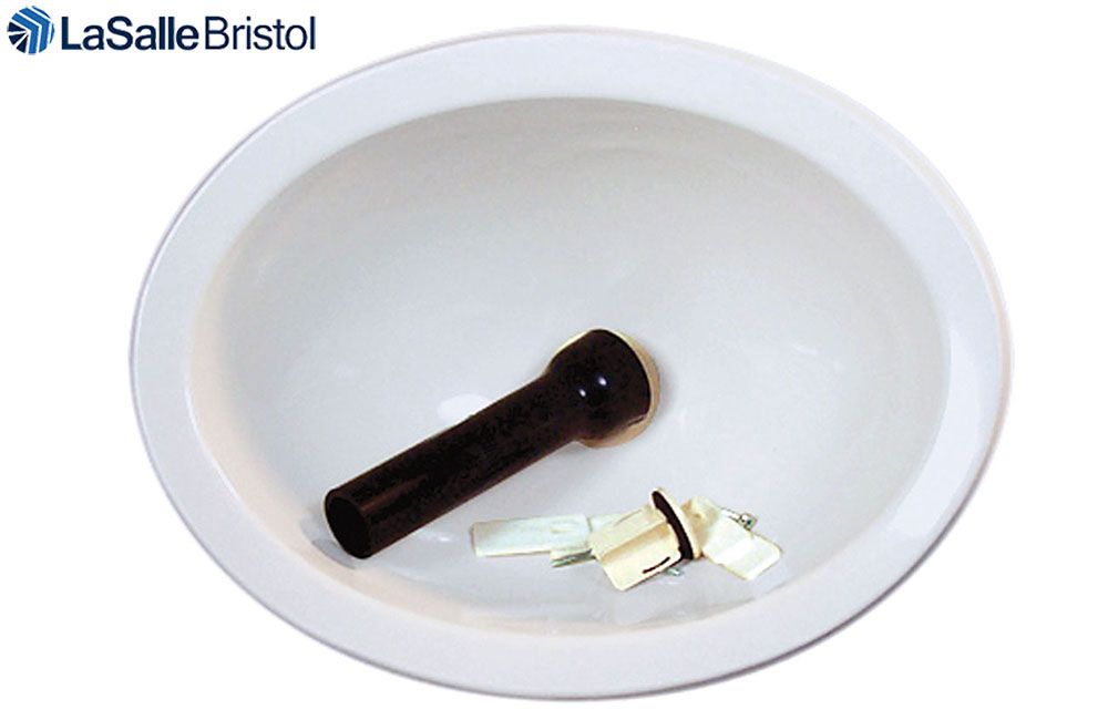 SINK 10 x 13 ABS OVAL LAVATORY w/STOPPER, Color: White (16 156PW)