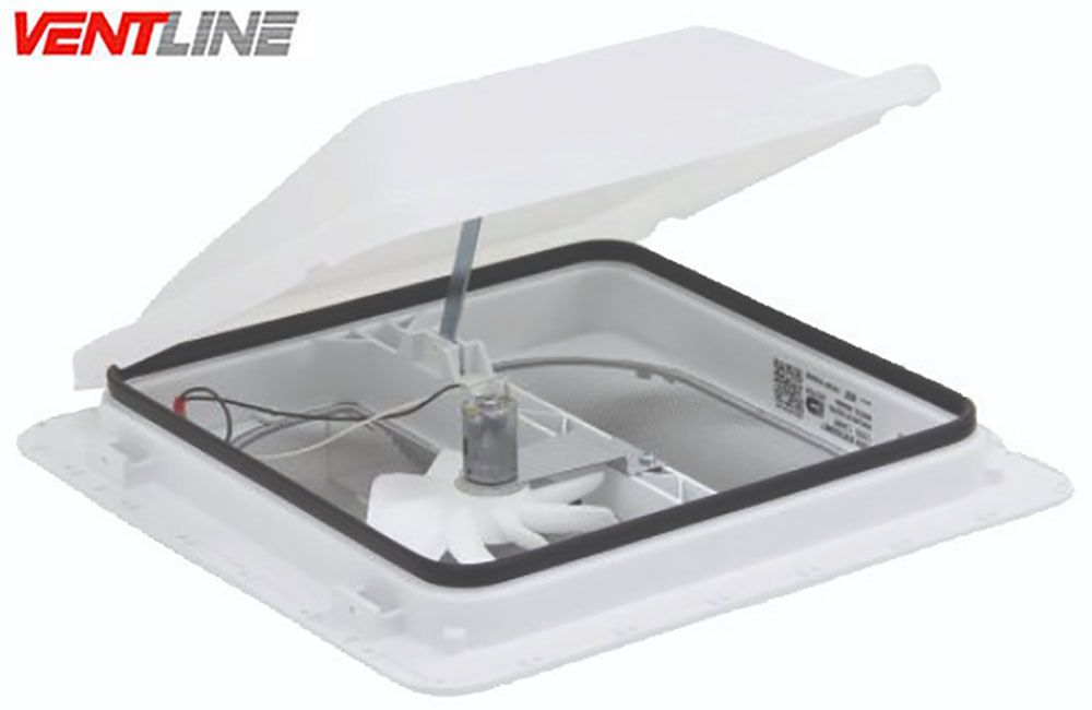 12V POWERED ROOF VENT, Dome Color: White Dome (V3094-601-00)