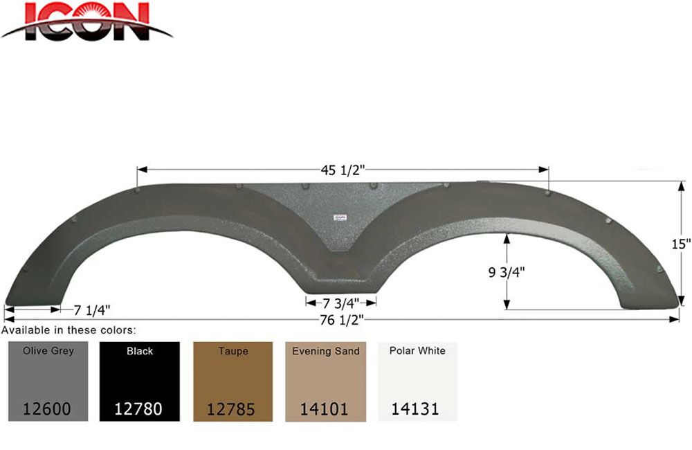 FENDER SKIRT, TANDEM - COACHMEN, Color: Black (12780)