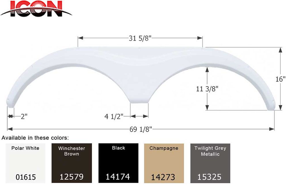 FENDER SKIRT, TANDEM - HEARTLAND, Color: Polar White (01615)