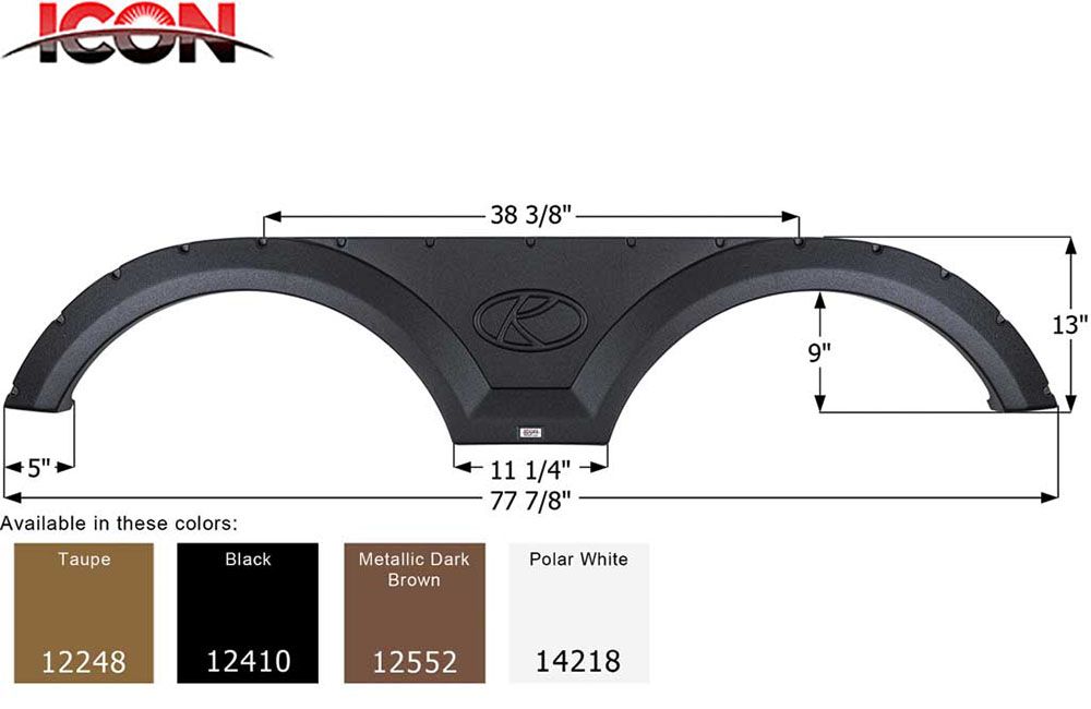 FENDER SKIRT, TANDEM - KEYSTONE, Color: Black (12410)