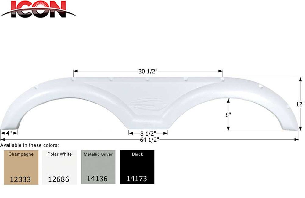 FENDER SKIRT, TANDEM - GULF STREAM, Color: Polar White (12686)