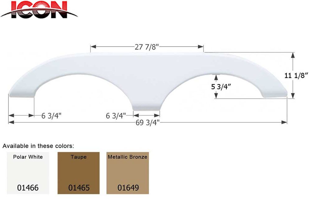 FENDER SKIRT, TANDEM - KEYSTONE, Color: White (01466)