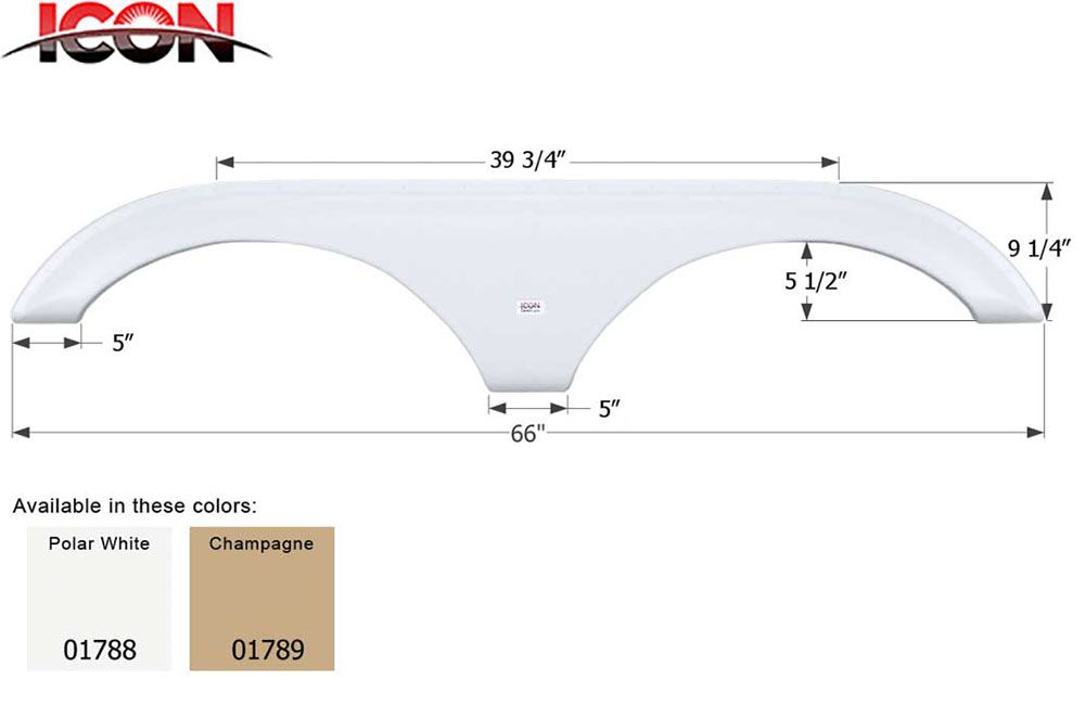 FENDER SKIRT, TANDEM - DUTCHMEN, Color: Polar White (01788)