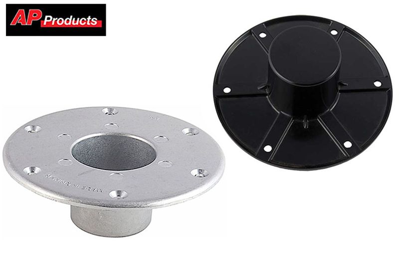 PEDESTAL TABLE LEGS, ROUND FLUSH MOUNT BASE