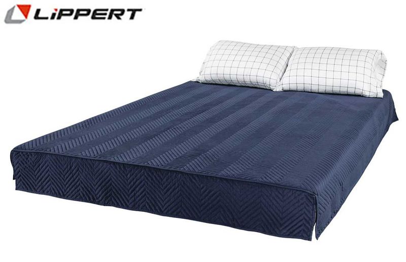 THOMAS PAYNE MICROFIBER 3-IN-1 TUCKED IN BEDCOVER SET - NAVY CHECKERED